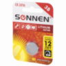 Батарейка литиевая SONNEN Lithium CR2016 "таблетка, дисковая, кнопочная" 1 шт., блистер, 451972, 451972