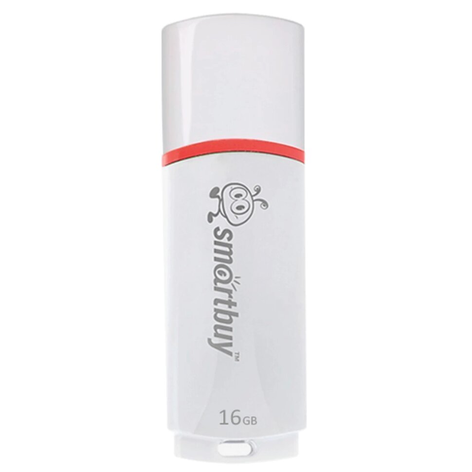 Флеш-диск 16 GB, SMARTBUY Crown, USB 2.0, белый, SB16GBCRW-W, 512762