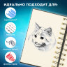 Скетчбук, слоновая кость 140 г/м2 90х140 мм, 80 л., КОЖЗАМ, гребень, BRAUBERG ART CLASSIC, черный, 116474, 116474