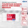 Бумага туалетная 170 м, FOCUS (Система Т2) mini Jumbo, 2-слойная, цвет белый, КОМПЛЕКТ 12 рулонов, 5036904, 112145