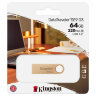 Флеш-диск 64 GB, KINGSTON DataTraveler SE9 G3 USB 3.2, металлический корпус, золотой, DTSE9G3/64GB, 514073