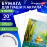 Бумага для гуаши и акрила А4 20 л., 235 г/м2, 210х297 мм, в папке, BRAUBERG ART CLASSIC, "Уточка", 117732, 117732