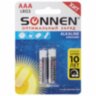 Батарейки КОМПЛЕКТ 2 шт., SONNEN Alkaline, AAA (LR03, 24А), алкалиновые, мизинчиковые, блистер, 451087, 451087