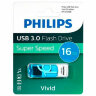 Флеш-диск 16 GB PHILIPS VIVID, разъем USB 3.0, синий, FM16FD00B/97, 514094
