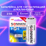 Батарейка SONNEN Alkaline, 23А (MN21), алкалиновая, для сигнализаций, 1 шт., в блистере, 451977, 451977