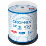 Диски CD-R CROMEX, 700 Mb, 52x, Cake Box (упаковка на шпиле), КОМПЛЕКТ 100 шт., 513778, 513778