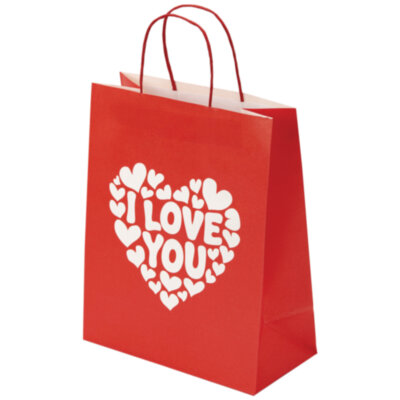 Пакет подарочный (1 штука) 26х13х32 см (L) "Love Kraft", крафт, ЗОЛОТАЯ СКАЗКА, 700843, 700843