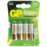 Батарейки КОМПЛЕКТ 4 шт., GP Super G-Tech, AA (LR6, 15А), алкалиновые, пальчиковые, блистер, 15A-2CR4, 450434