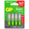 Батарейки КОМПЛЕКТ 4 шт., GP Super G-Tech, AA (LR6,15А), алкалиновые, пальчиковые, ПРОМО 3+1, 15A3/1-2CR4, 455920