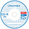 Диски CD-R CROMEX, 700 Mb, 52x, Bulk (термоусадка без шпиля), КОМПЛЕКТ 100 шт., 513779, 513779