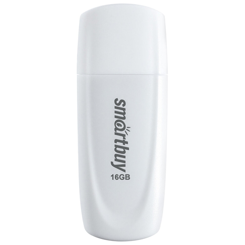 Флеш-диск 16 GB SMARTBUY Scout USB 2.0, белый, SB016GB2SCW, 513765