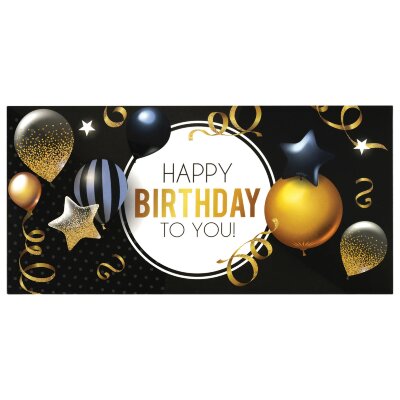 Конверт для денег "HAPPY BIRTHDAY TO YOU!", Шары, 166х82 мм, выборочный лак, ЗОЛОТАЯ СКАЗКА, 113751, 50 штук, 113751