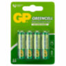 Батарейки КОМПЛЕКТ 4 шт., GP GreenCell AA (R6, 15G), солевые, пальчиковые, блистер, 15G-2CR4, 457754