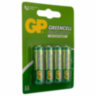 Батарейки КОМПЛЕКТ 4 шт., GP GreenCell AA (R6, 15G), солевые, пальчиковые, блистер, 15G-2CR4, 457754